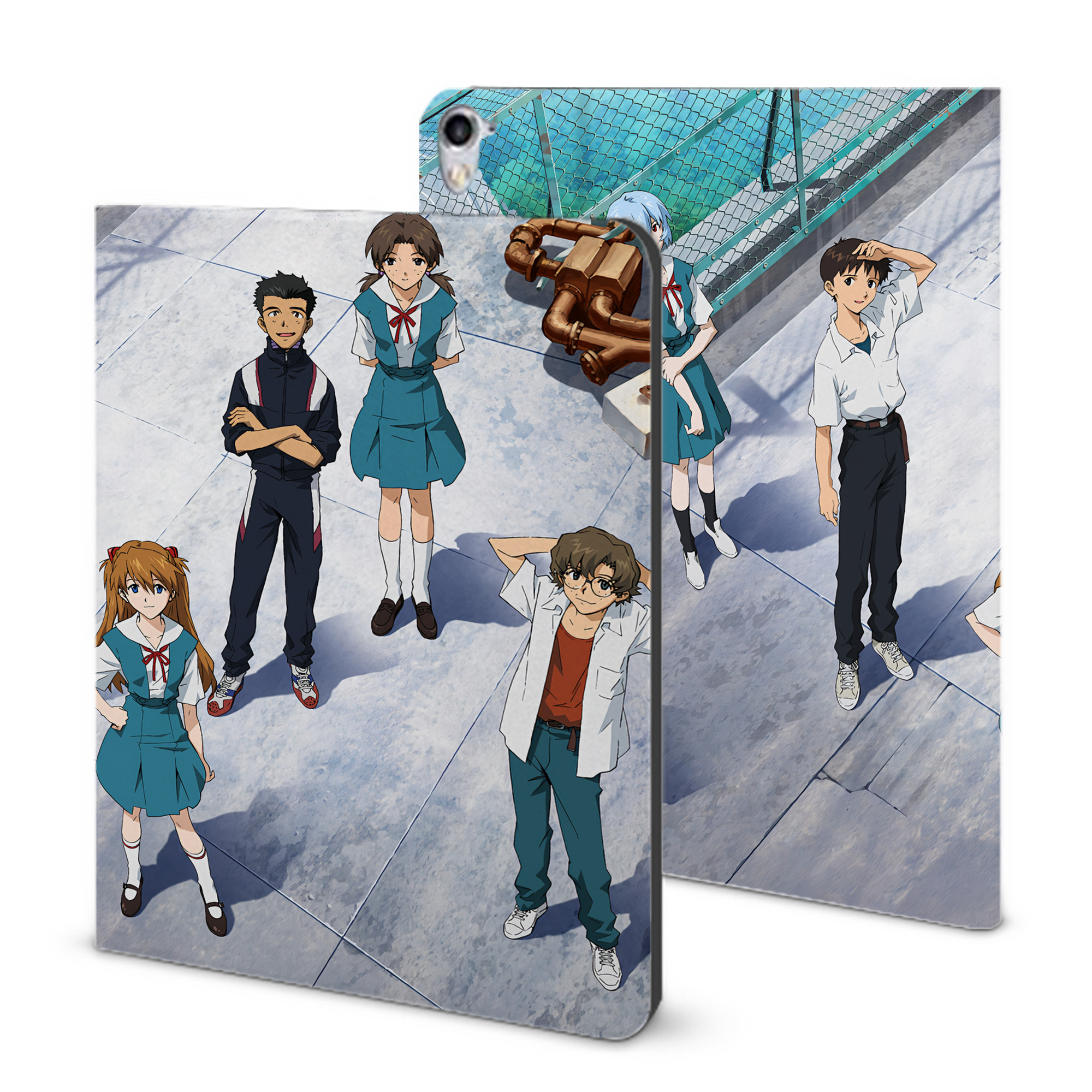 （画像用） EVA 新世紀エヴァンゲリオン IPad ケース ブック型 PUレザー TPU 耐衝撃 軽量 薄型 ペン収納なし 全面保護 IPad 各モデル対応